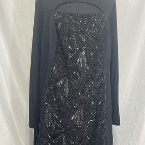 Lane Bryant black sequin keyhole Bodycon stretch party dress size 22. Preowned.